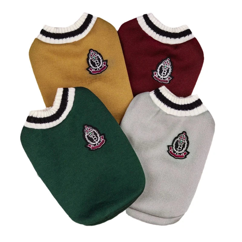 Festive V-Neck Pet Jumper – Cosy Winter Knit Sweater for Small Dogs & Cats