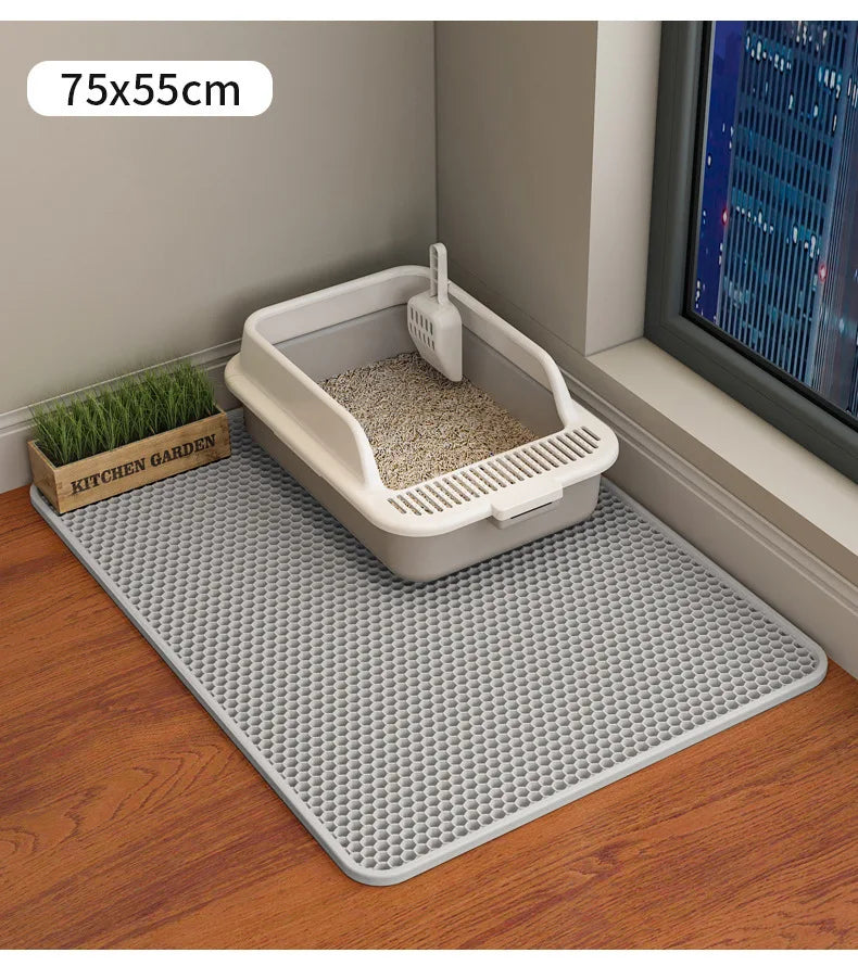 Waterproof Double-Layer Cat Litter Mat – Non-Slip, Easy-Clean EVA Trap for Mess-Free Floors