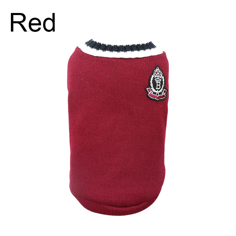 Festive V-Neck Pet Jumper – Cosy Winter Knit Sweater for Small Dogs & Cats