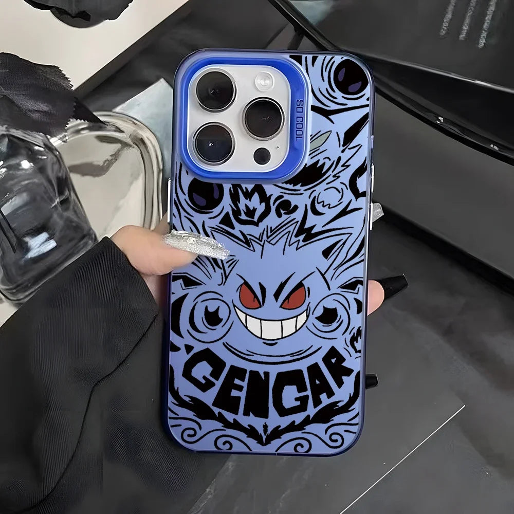 Anime Gengar Hard Case – Matte Protection with Ghostly Style. For iPhone 12 to 16 Pro Max