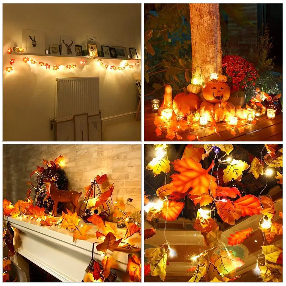 LED Leaf Garland Decoration – A Touch of Glow for Every Occasion!