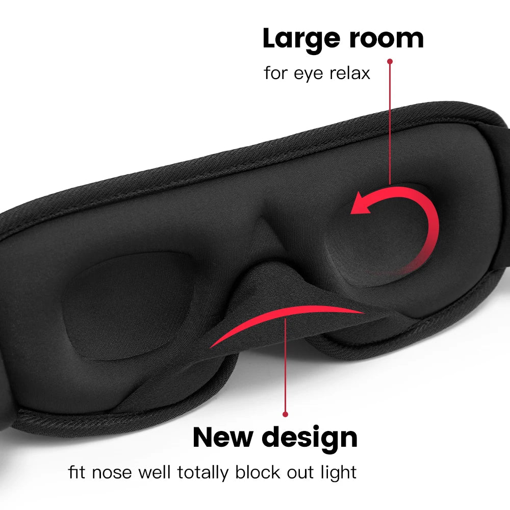 3D Padded Sleep Mask – Light-Blocking Eye Mask for Deep Rest, Travel & Meditation