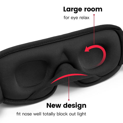 3D Padded Sleep Mask – Light-Blocking Eye Mask for Deep Rest, Travel & Meditation