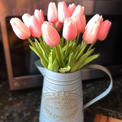 10PCS Realistic Artificial Tulip Bouquet – Everlasting Beauty in Full Bloom