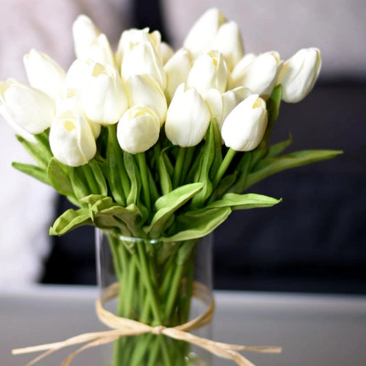 10PCS Realistic Artificial Tulip Bouquet – Everlasting Beauty in Full Bloom