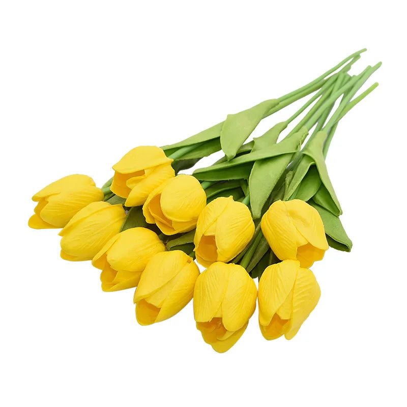 10PCS Realistic Artificial Tulip Bouquet – Everlasting Beauty in Full Bloom