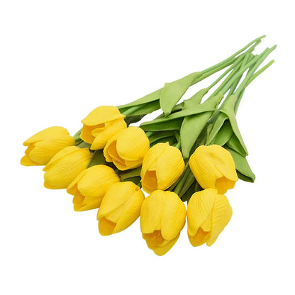 10PCS Realistic Artificial Tulip Bouquet – Everlasting Beauty in Full Bloom