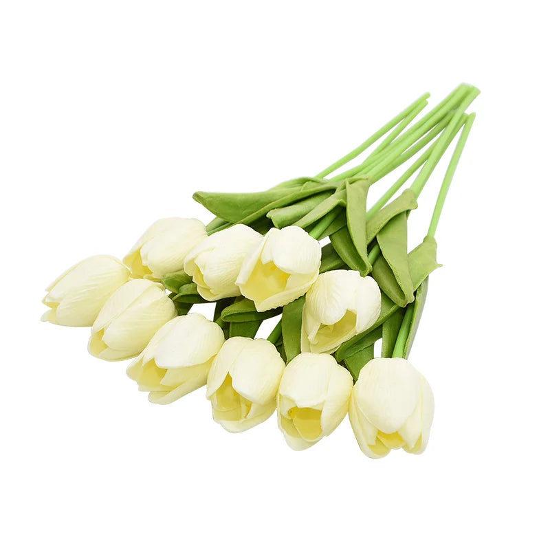 10PCS Realistic Artificial Tulip Bouquet – Everlasting Beauty in Full Bloom