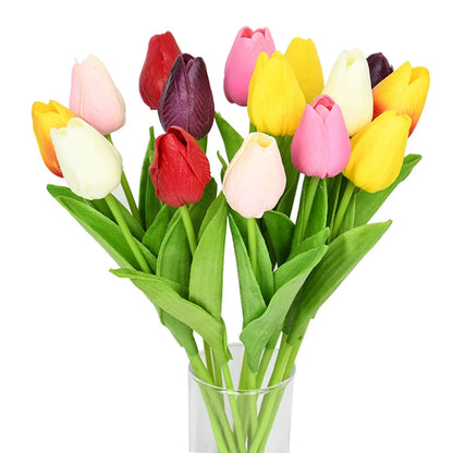 10PCS Realistic Artificial Tulip Bouquet – Everlasting Beauty in Full Bloom