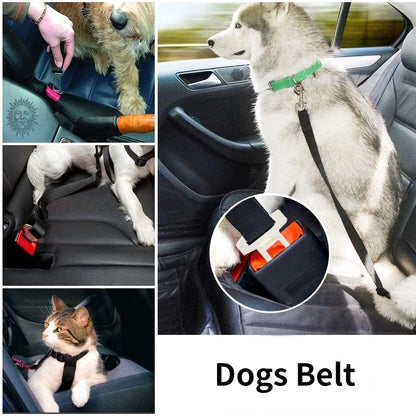 Adjustable Pet Car Seat Belt – Safety Harness Lead for Dogs & Cats