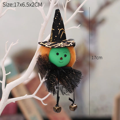 Halloween Hanging Witch & Pumpkin Dolls – Spooky Cute Tree Decorations for Home or Party