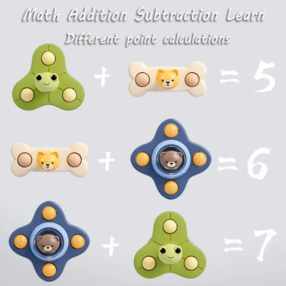 Sensory Suction Spinner Toy – Montessori Baby Rattle for Bath or High Chair (6–18 Months)