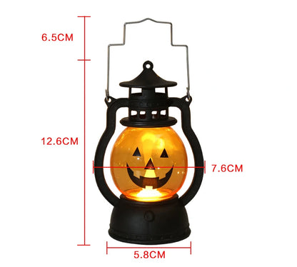Haunted Pumpkin Lantern – Retro LED Halloween Light for Spooky Indoor & Outdoor Decor
