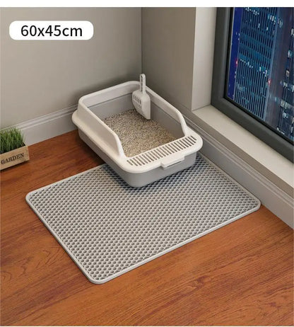 Waterproof Double-Layer Cat Litter Mat – Non-Slip, Easy-Clean EVA Trap for Mess-Free Floors