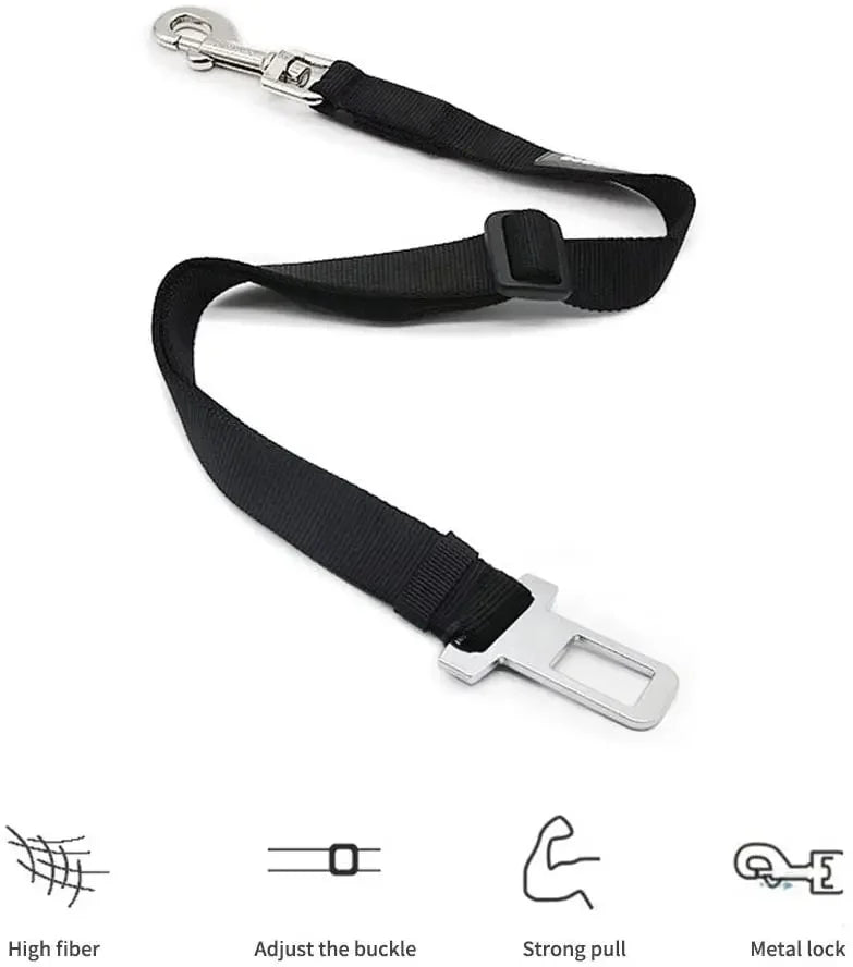 Adjustable Pet Car Seat Belt – Safety Harness Lead for Dogs & Cats