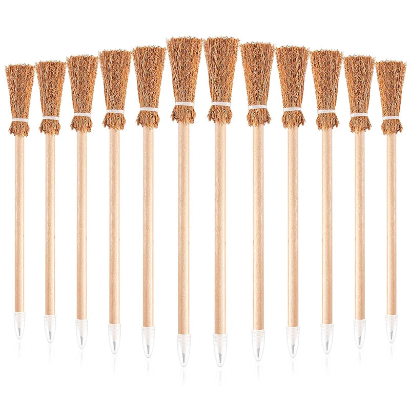 10 pcs Witch Broom Wooden Pencils – Magical Fun for Halloween