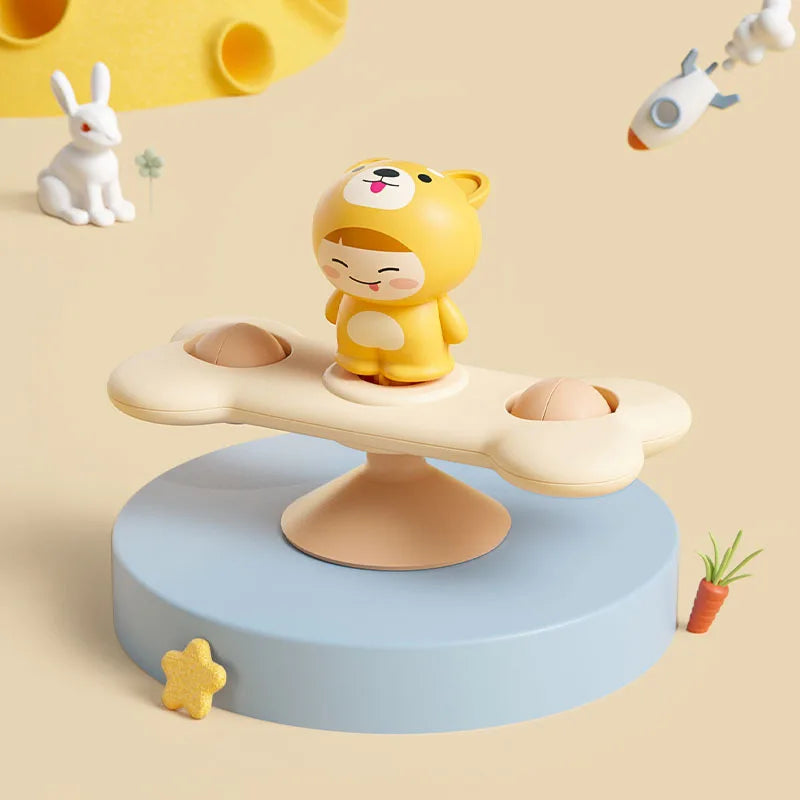 Sensory Suction Spinner Toy – Montessori Baby Rattle for Bath or High Chair (6–18 Months)