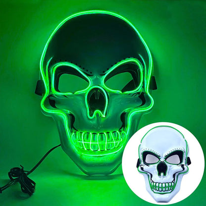LED Skull Mask – Glowing Halloween Costume for Night Parties & Cosplay