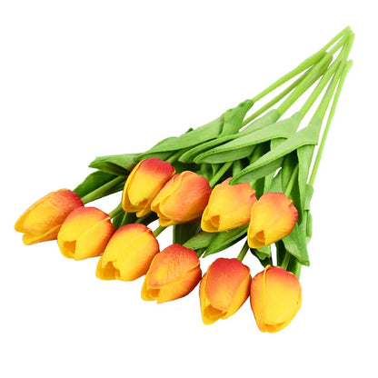 10PCS Realistic Artificial Tulip Bouquet – Everlasting Beauty in Full Bloom