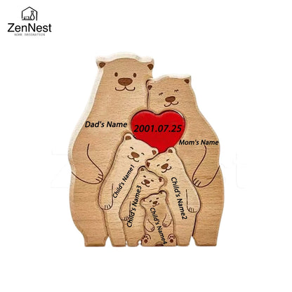 Celebrate Family with a Personal Touch – Custom Wooden Bear Puzzle