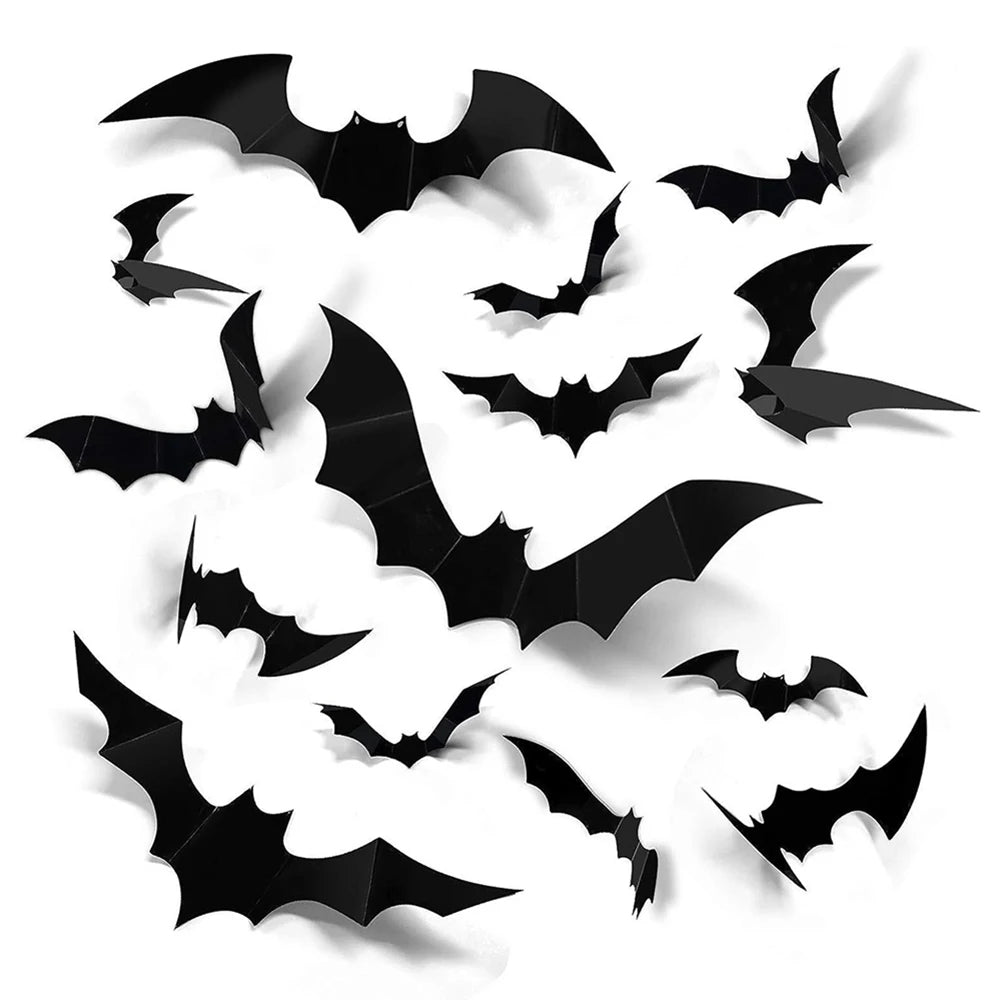 3D Halloween Bat Wall Stickers – Removable Spooky Décor for Home or Party
