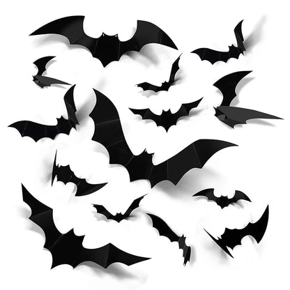 3D Halloween Bat Wall Stickers – Removable Spooky Décor for Home or Party