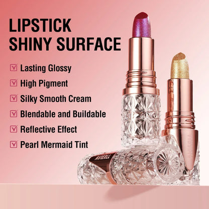 Shimmer Glow Lipstick – Long-Lasting Waterproof Glitter Lip Colour with Moisturising Finish