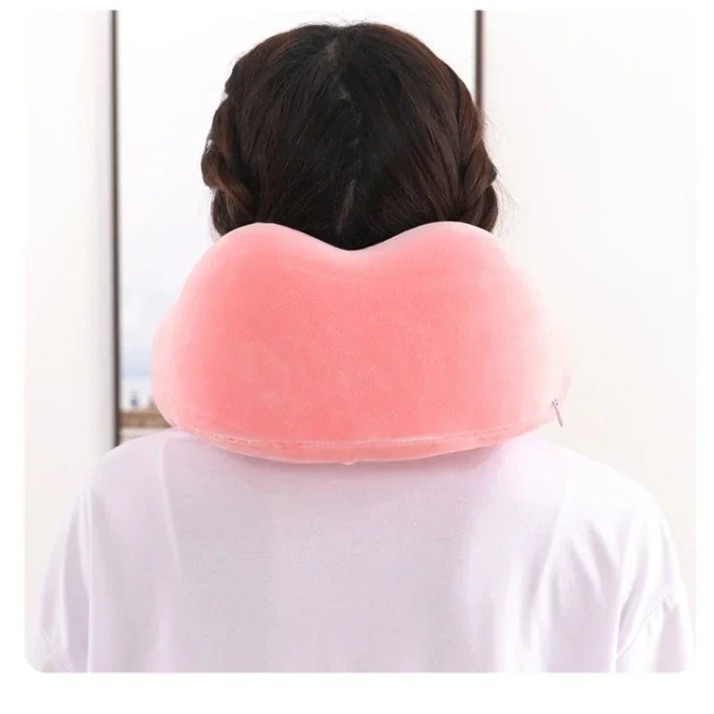 Memory Foam Travel Neck Pillow – U-Shaped Orthopaedic Support Cushion for Airplane & Home Use