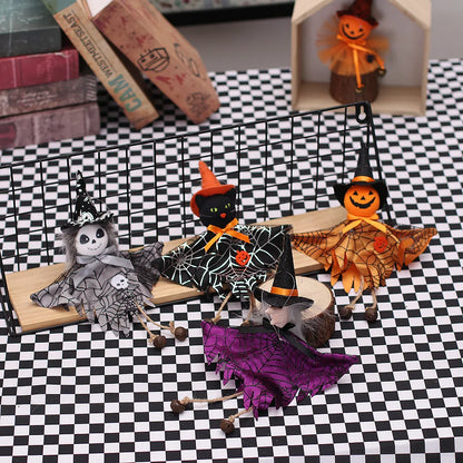 Halloween Hanging Witch & Pumpkin Dolls – Spooky Cute Tree Decorations for Home or Party