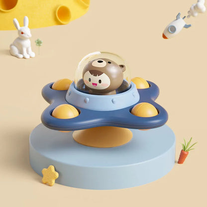 Sensory Suction Spinner Toy – Montessori Baby Rattle for Bath or High Chair (6–18 Months)