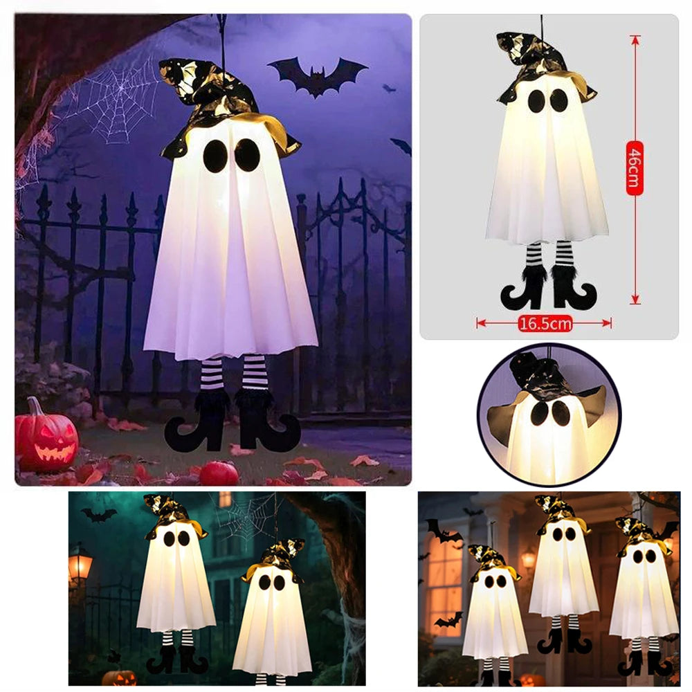 LED Hanging Halloween Ghosts – Light-Up Outdoor Decorations for Spooky Nights (1/2/3 pcs)