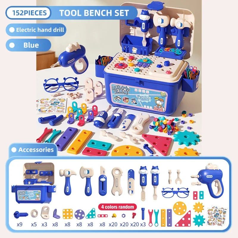 Kids' Tool Set with Electric Drill – Pretend Play Construction Toolbox for Toddlers & Preschoolers (3+ Years)