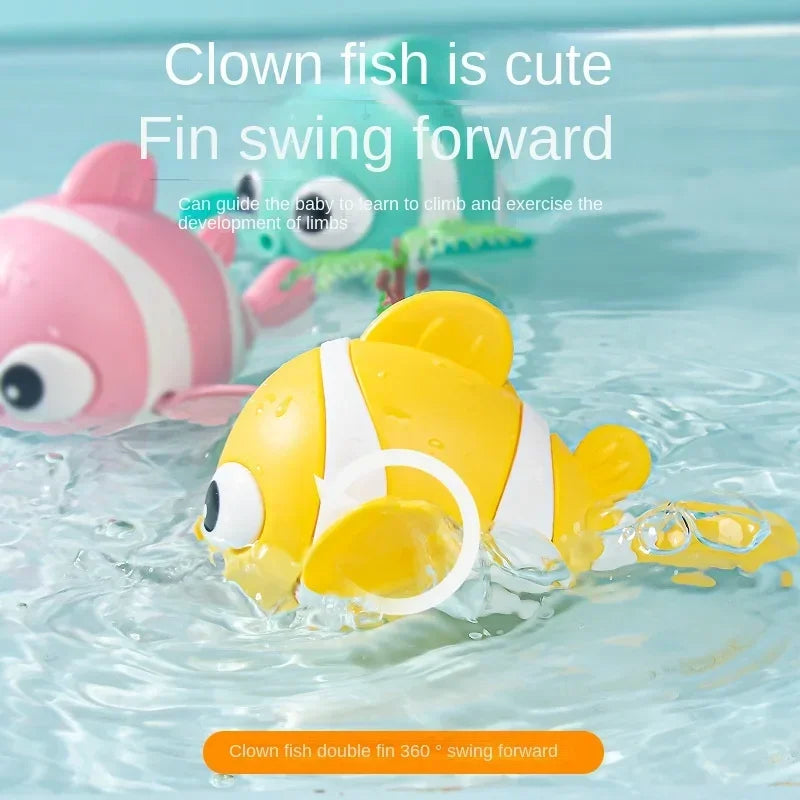 Floating Wind-Up Bath Fish Toys – Cute Clownfish for Toddlers and Babies