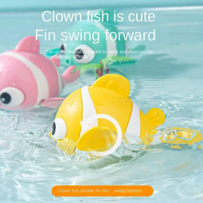 Floating Wind-Up Bath Fish Toys – Cute Clownfish for Toddlers and Babies