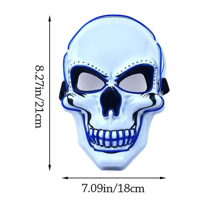 LED Skull Mask – Glowing Halloween Costume for Night Parties & Cosplay
