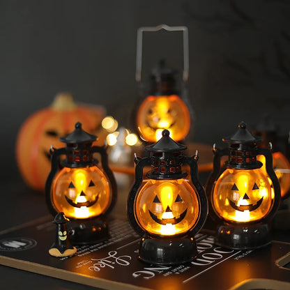Haunted Pumpkin Lantern – Retro LED Halloween Light for Spooky Indoor & Outdoor Decor