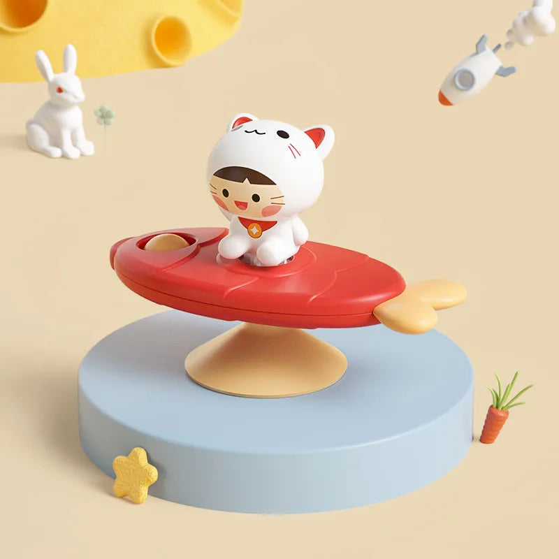 Sensory Suction Spinner Toy – Montessori Baby Rattle for Bath or High Chair (6–18 Months)