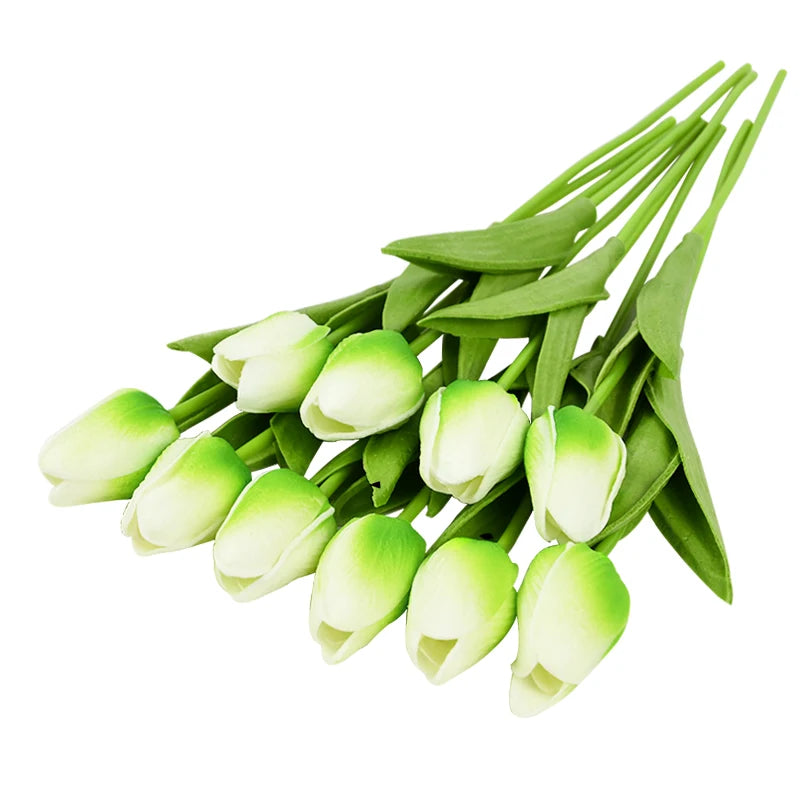 10PCS Realistic Artificial Tulip Bouquet – Everlasting Beauty in Full Bloom