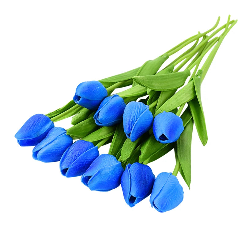 10PCS Realistic Artificial Tulip Bouquet – Everlasting Beauty in Full Bloom