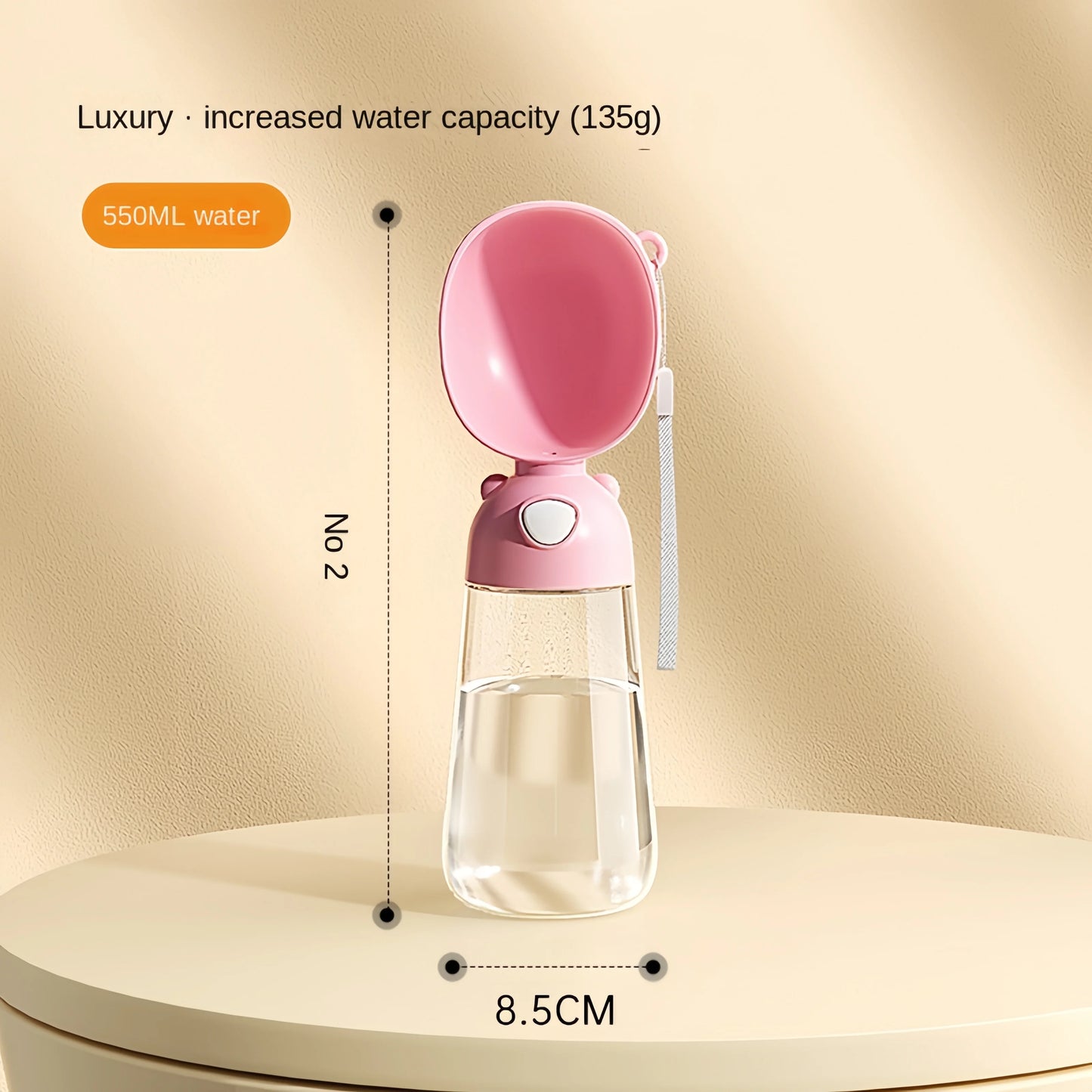 Portable Dog Water Bottle – Travel Drinking Cup with Optional 2-in-1 Food Dispenser