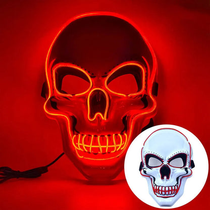 LED Skull Mask – Glowing Halloween Costume for Night Parties & Cosplay