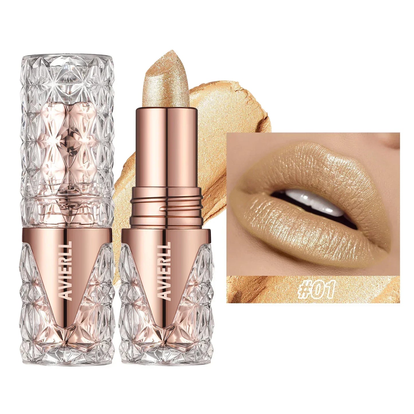 Shimmer Glow Lipstick – Long-Lasting Waterproof Glitter Lip Colour with Moisturising Finish
