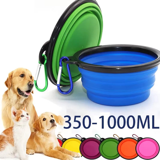2-in-1 Foldable Silicone Pet Feeder – Portable Food & Water Bowl for Travel
