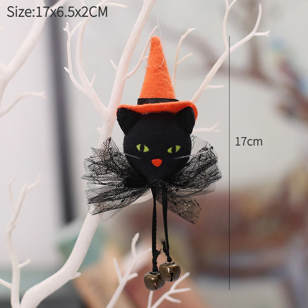 Halloween Hanging Witch & Pumpkin Dolls – Spooky Cute Tree Decorations for Home or Party