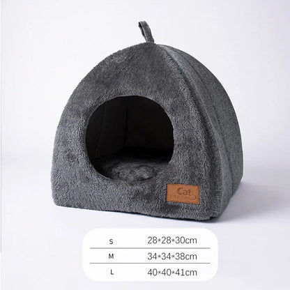 Snug Triangle Cat House – Soft Fleece Indoor Nest for Deep Sleep & Comfort