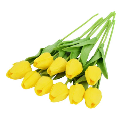 10PCS Realistic Artificial Tulip Bouquet – Everlasting Beauty in Full Bloom
