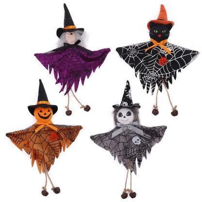 Halloween Hanging Witch & Pumpkin Dolls – Spooky Cute Tree Decorations for Home or Party