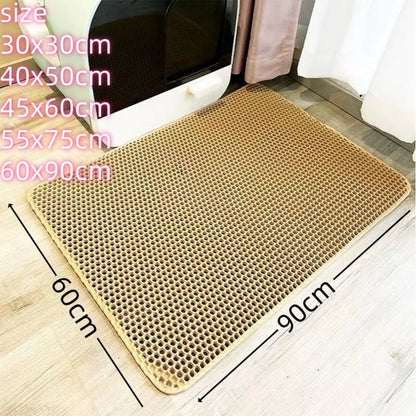 Waterproof Double-Layer Cat Litter Mat – Non-Slip, Easy-Clean EVA Trap for Mess-Free Floors