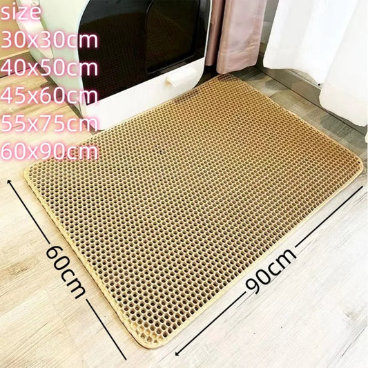 Waterproof Double-Layer Cat Litter Mat – Non-Slip, Easy-Clean EVA Trap for Mess-Free Floors