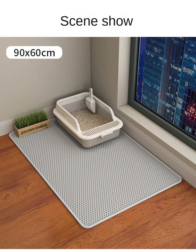 Waterproof Double-Layer Cat Litter Mat – Non-Slip, Easy-Clean EVA Trap for Mess-Free Floors